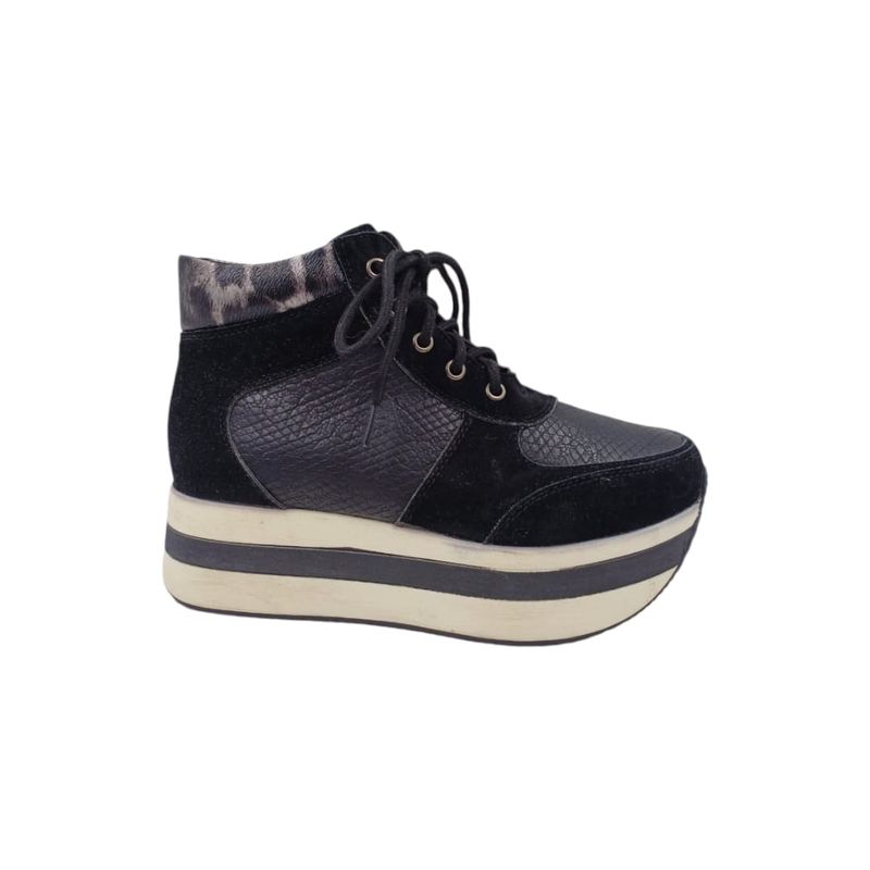 HERIEL - Zapatilla Negra Plataforma Mujer