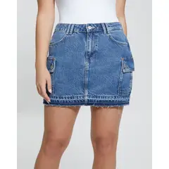 GUESS - Falda Vivette Skirt Mujer Azul