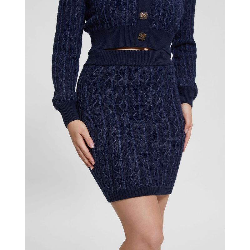 GUESS - Falda Tiffany Skirt Swtr Mujer Azul