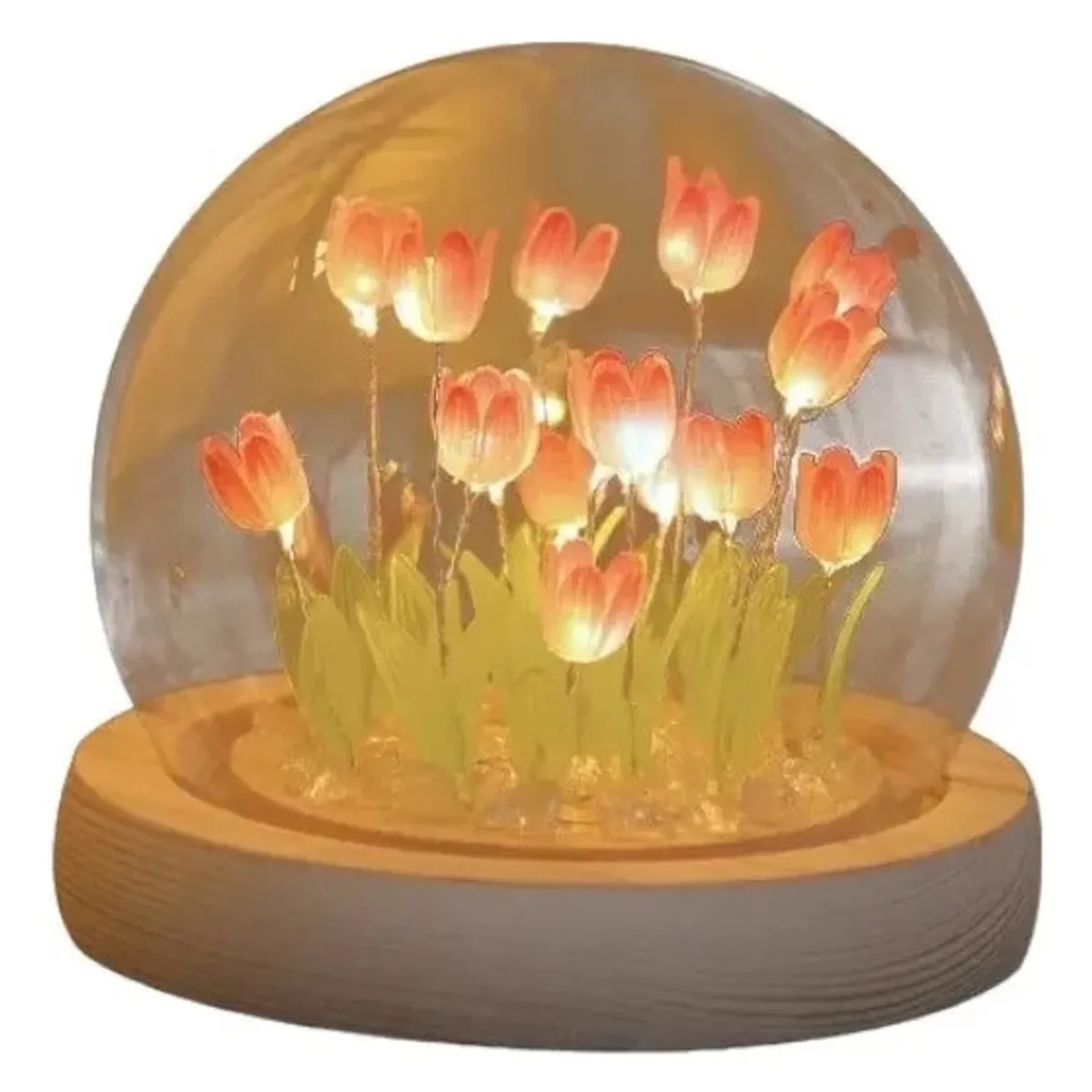 GENERICO - Lámpara De Noche Velador Tulipanes De Flores Eternas Adornos