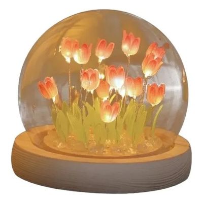 Imagen 2 del producto Lámpara De Noche Velador Tulipanes De Flores Eternas Adornos