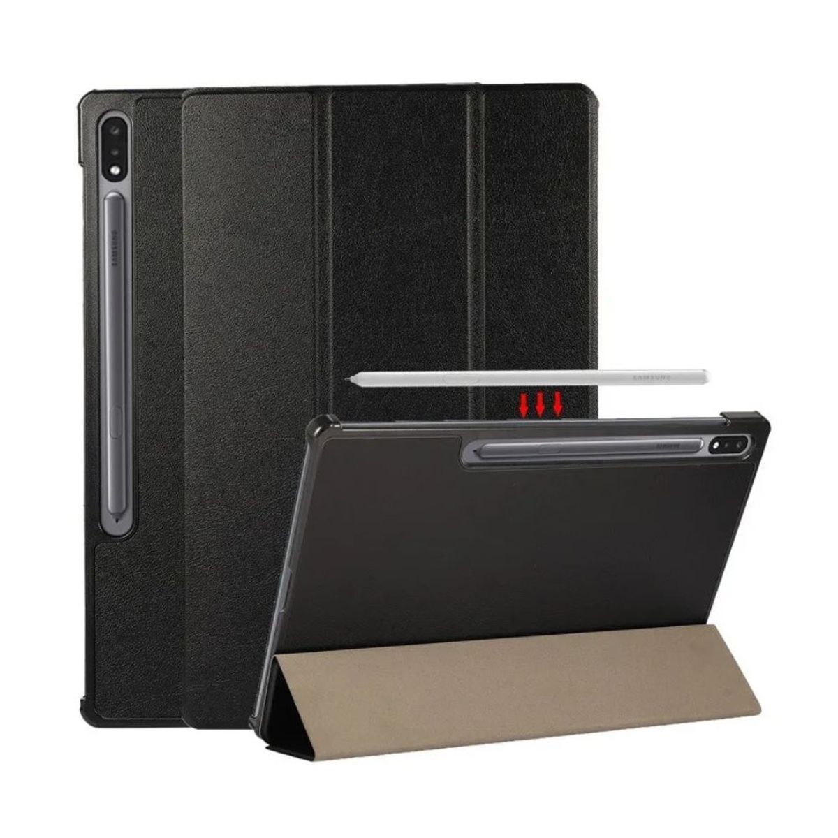 GENERICO - Funda Para Samsung Tab S7 S8 Flip Cover Leather Premium