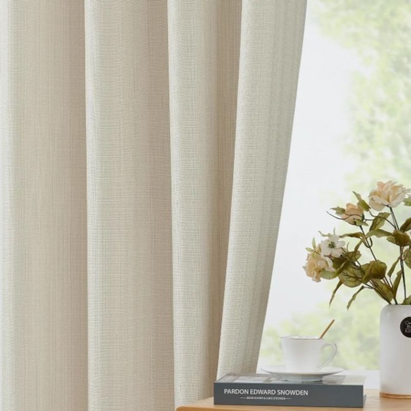 GENERICO - CORTINAS BLACKOUT 2 LIENZO140X230 C/U COLOR BEIGE ENGOMADA TF