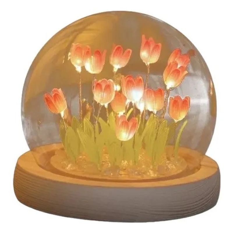 GENERICO - Romántica Noche De Tulipanes Led Para Niña Con Flores Regal