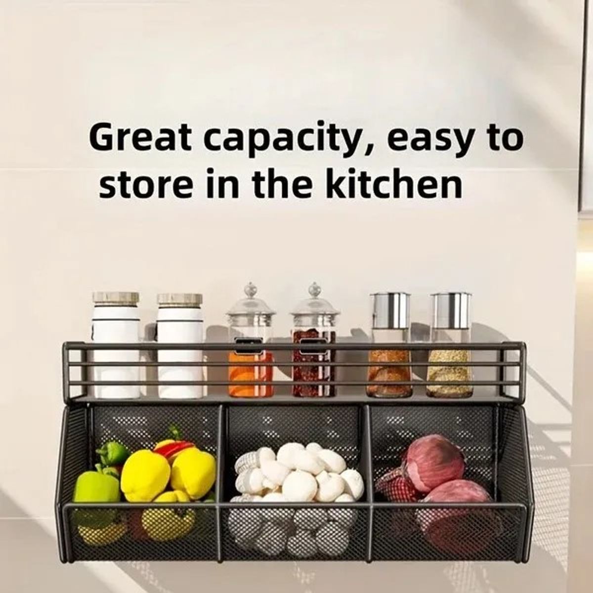 GENERICO - ORGANIZADOR PARA COCINA TRIPLE METAL COLOR NEGRO WYM
