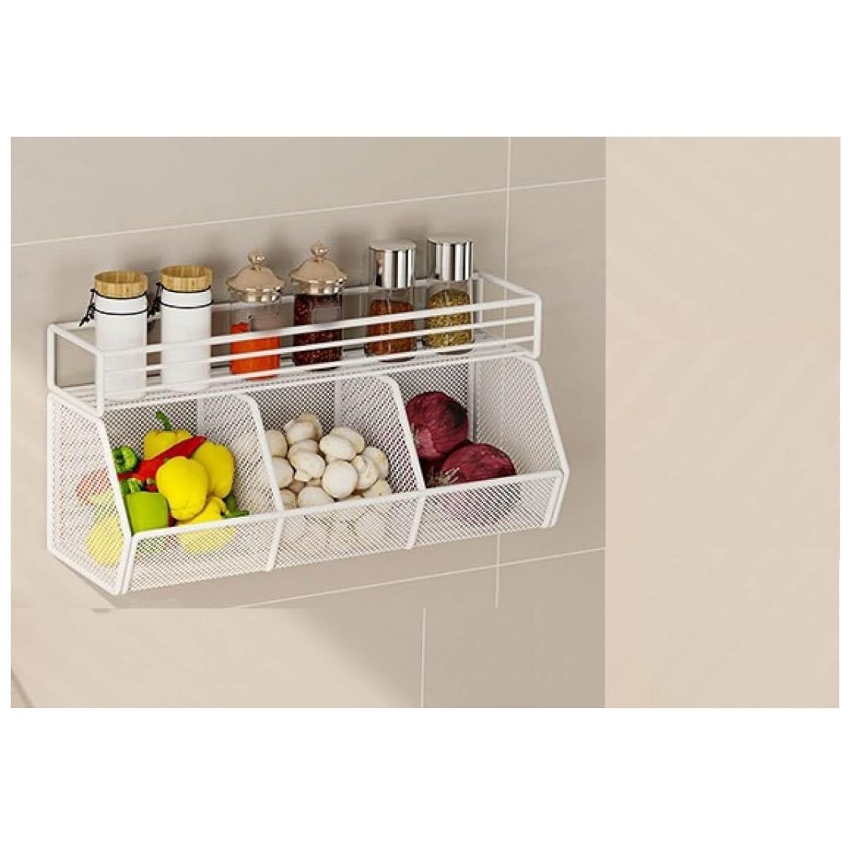 GENERICO - ORGANIZADOR PARA COCINA TRIPLE METAL COLOR BLANCO WYM