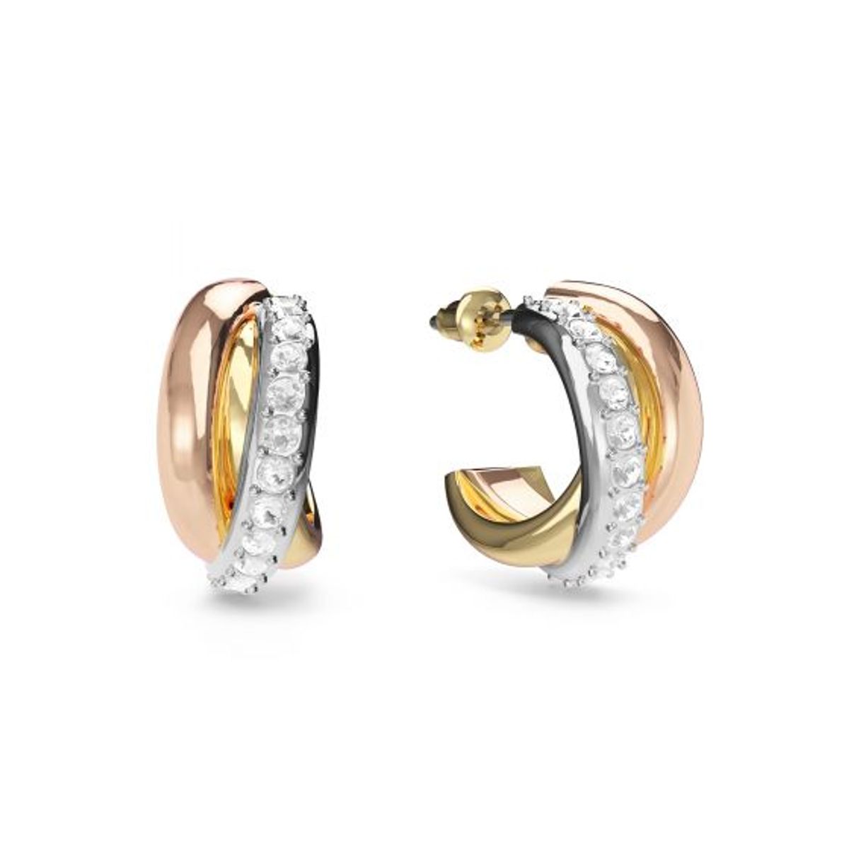 BLOOM CRYSTAL - Argollas Trinity Brillo Tricolor  Elegancia que Empodera