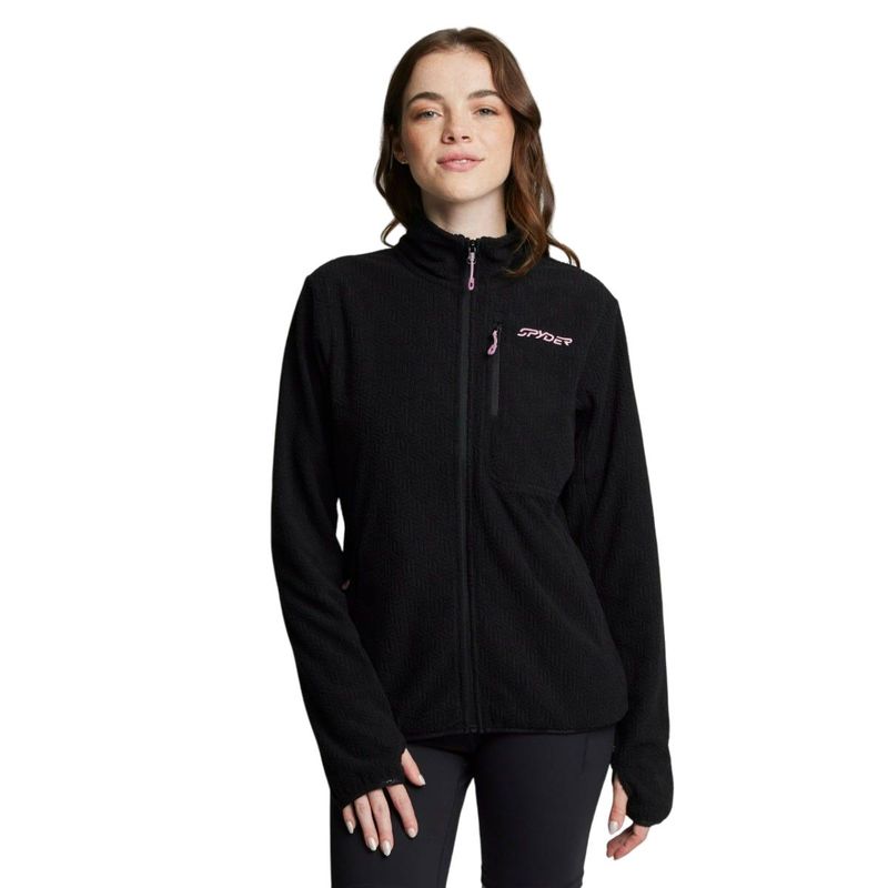 SPYDER - Polerón Polar Outdoor Mujer Spyder Fleece Full Zip Negro