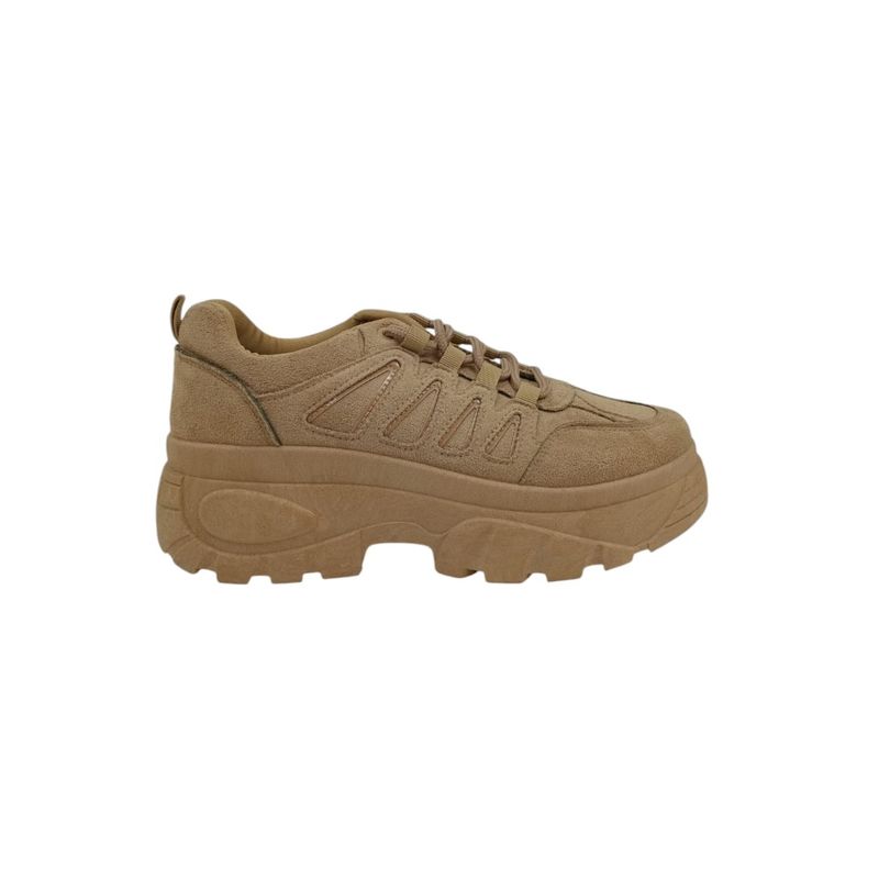 HERIEL - Zapatilla Khaki Plataforma Mujer.