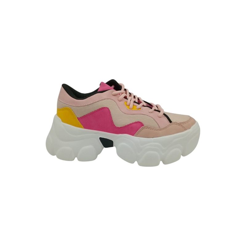 HERIEL - Zapatilla Rosa Plataforma Mujer.