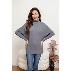 MPROPIA - Sweater Mujer Cuello Alto Manga Larga Murciélago Tejido 5063
