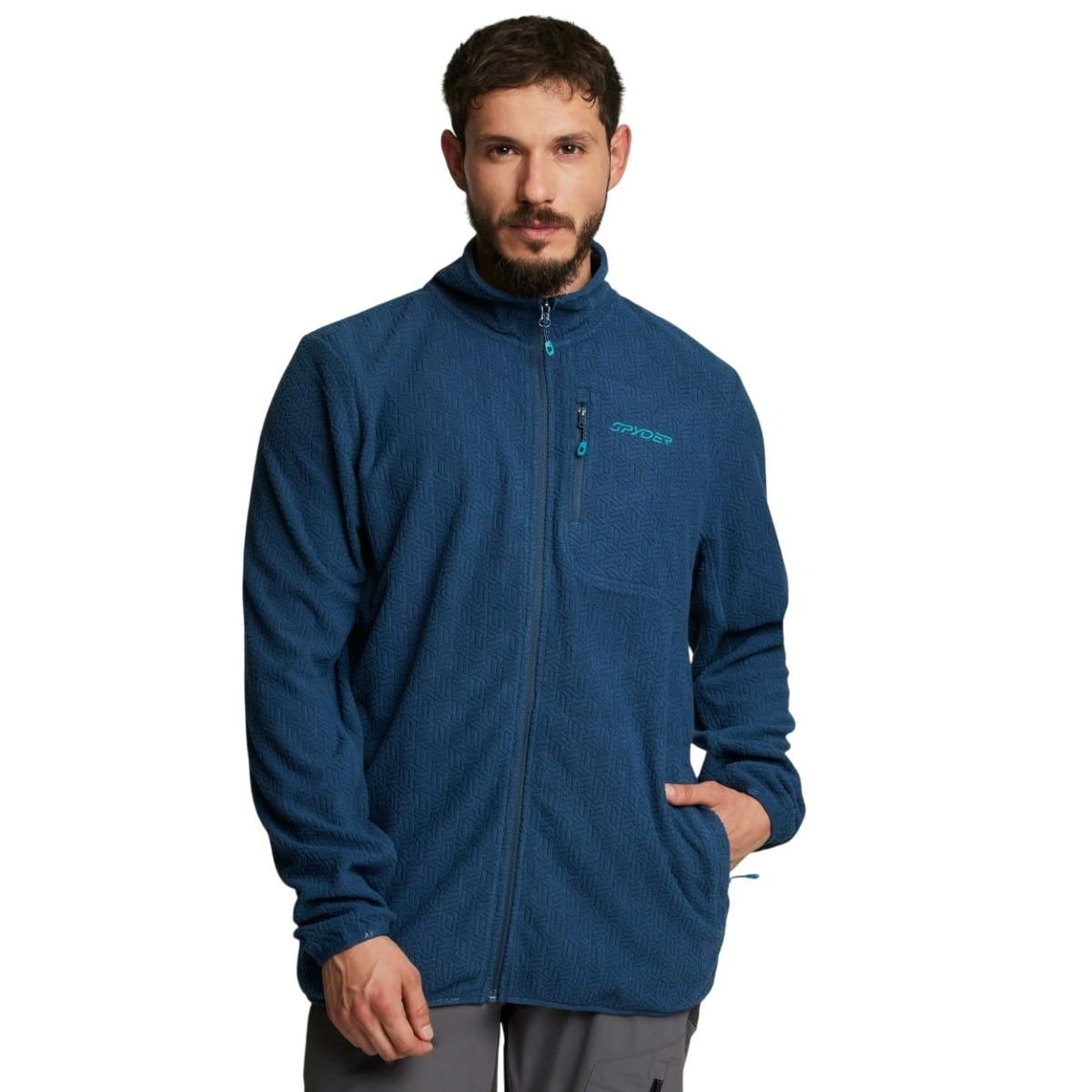 SPYDER - Polerón Polar Outdoor Hombre Spyder Fleece Full Zip Azul