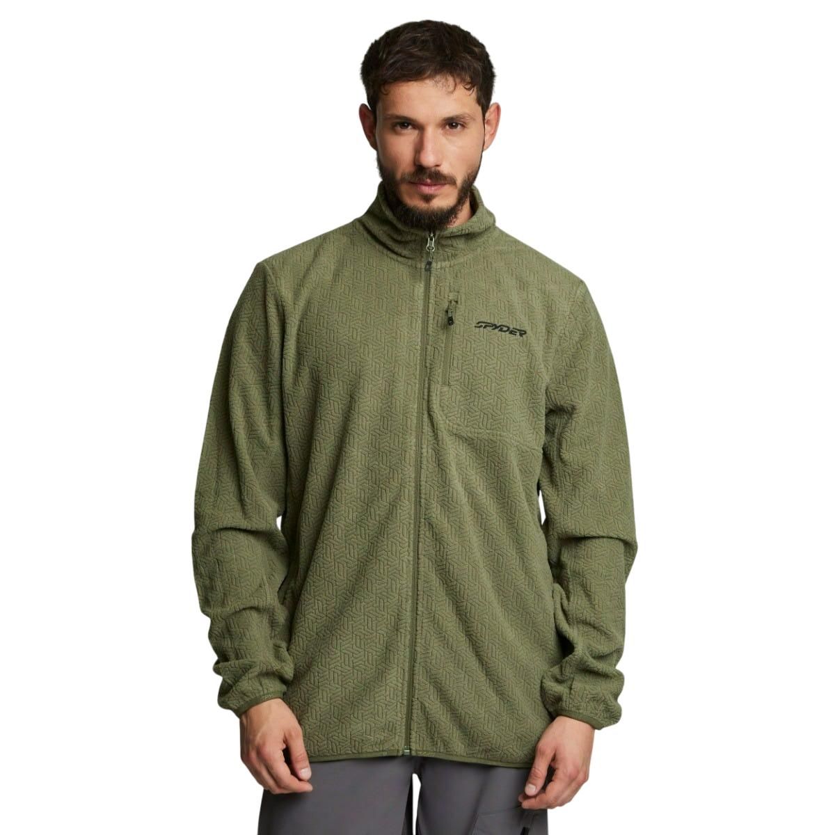SPYDER - Polerón Polar Outdoor Hombre Spyder Fleece Full Zip Verde
