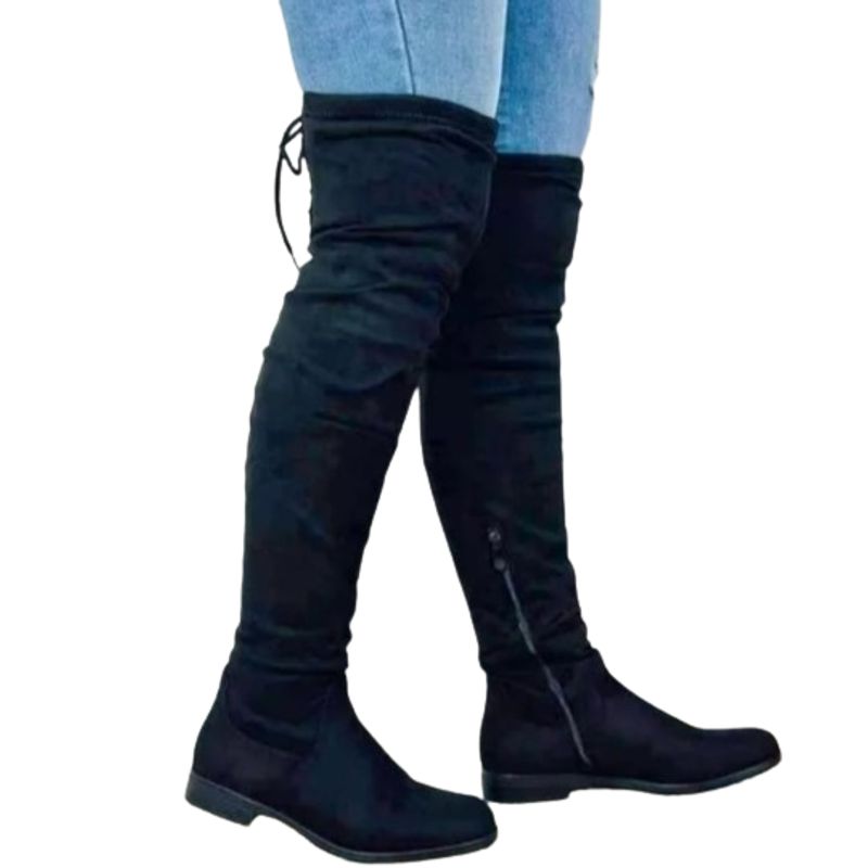 SNOOPY - Bota Bucanera  Mujer  Taco Bajo en Gamuza Elasticada  M325