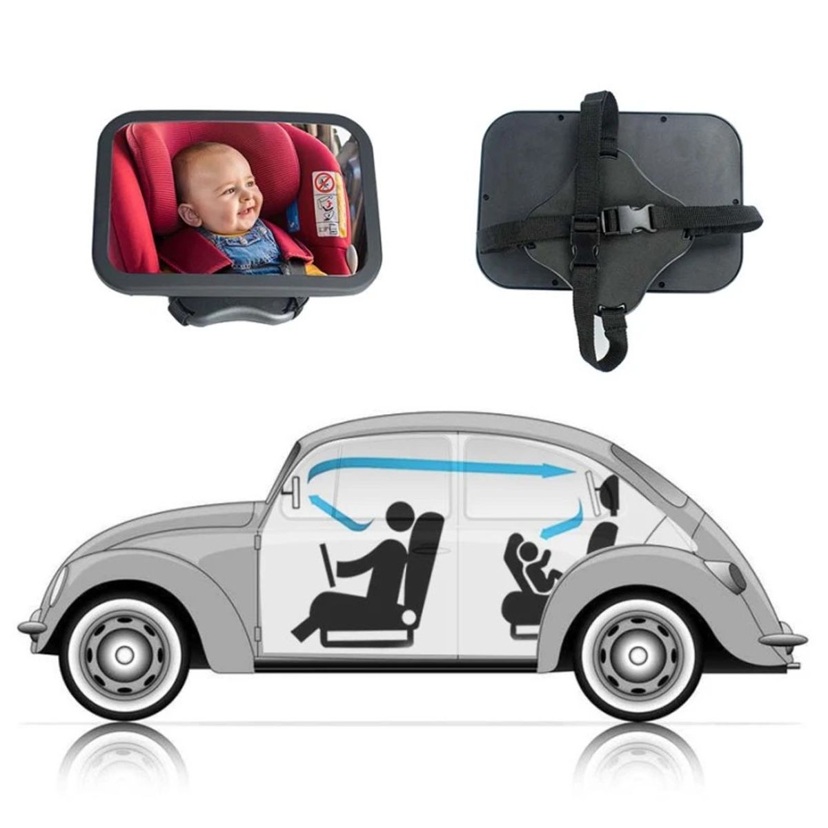 MOVI - Espejo Retrovisor de Autos para vigilancia bebés