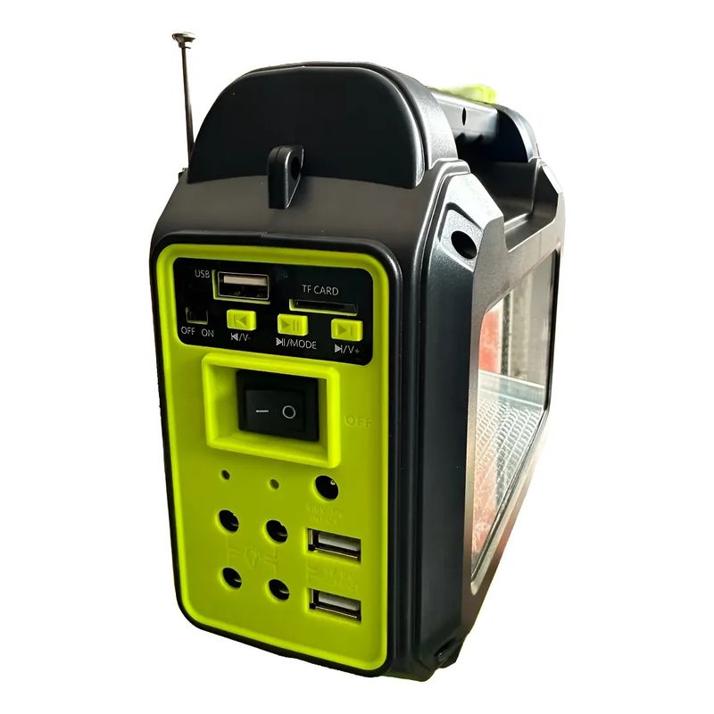 GENERICO - Kit Solar Con Radio-parlante Linterna Foco Y Cargador