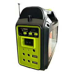GENERICO - Kit Solar Con Radio-parlante Linterna Foco Y Cargador