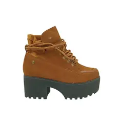 HERIEL - Botín Camel Plataforma Mujer.