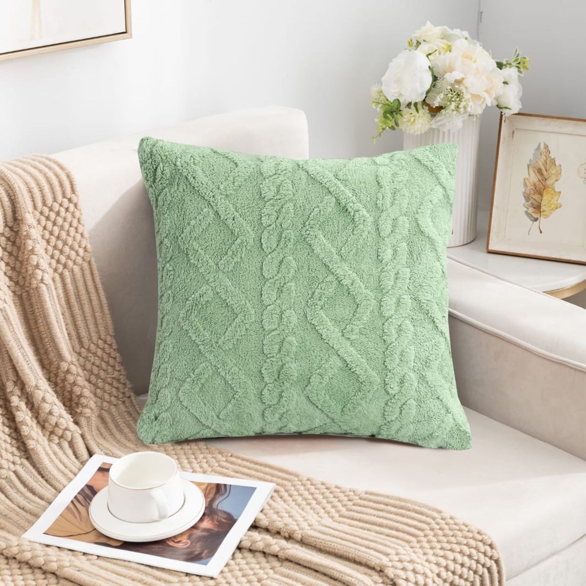 GENERICO - PACK / 2 FUNDAS PARA COJÍN ESTILO TRENZA