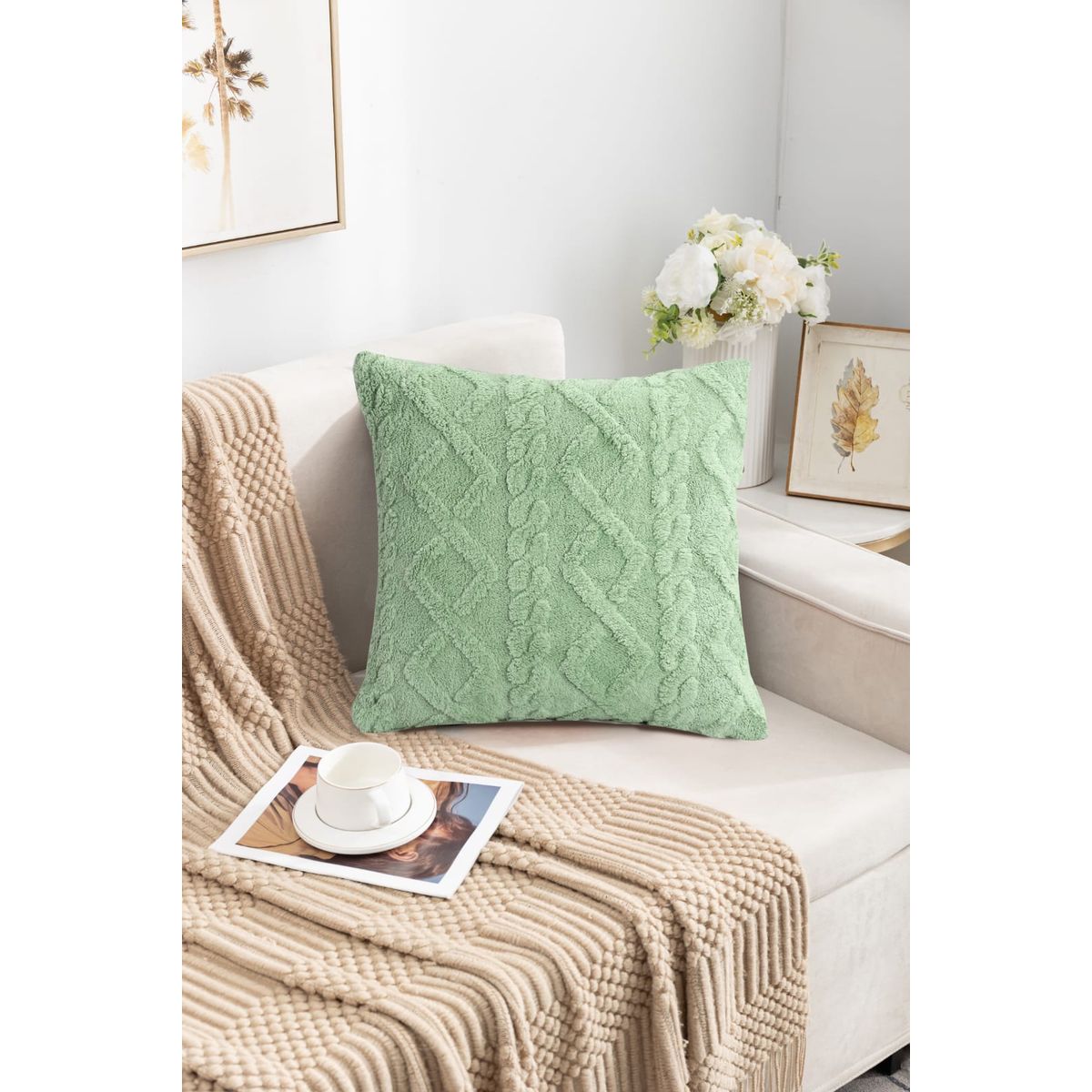 GENERICO - PACK / 2 FUNDAS PARA COJÍN ESTILO TRENZA