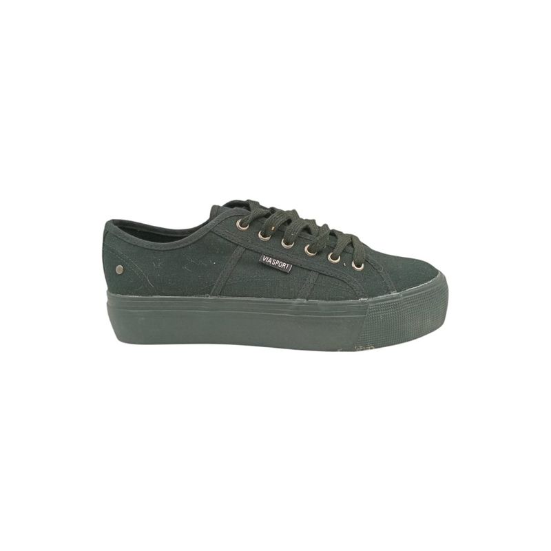 HERIEL - Zapatilla Negra Textil Mujer