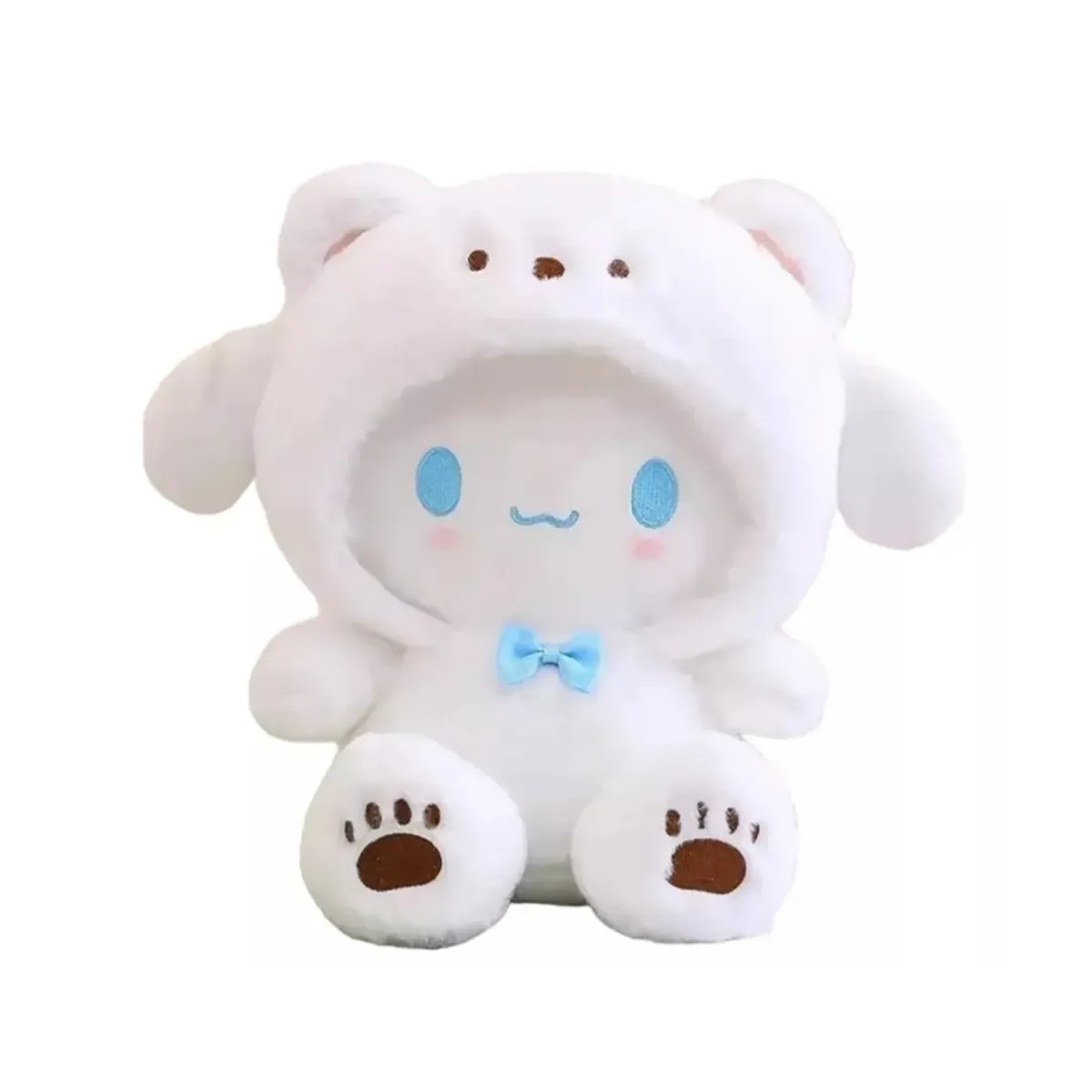 GENERICO - Peluche Cinnamoroll Con Traje Osito 21cm Kawaii Blanco