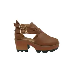 HERIEL - Zapato Café Plataforma Mujer.
