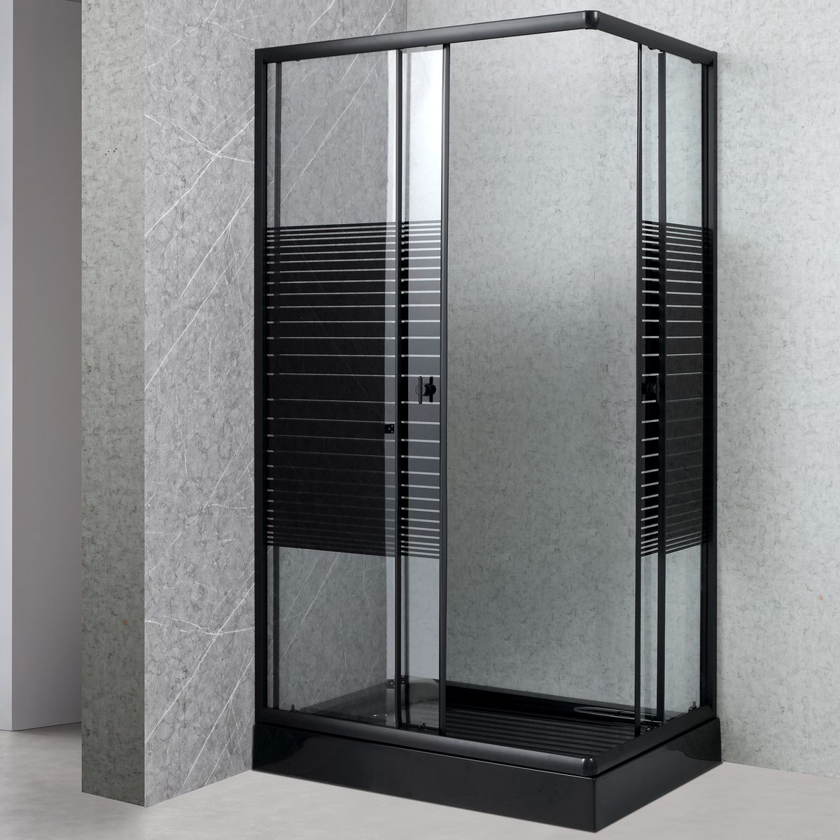 Shower Rectangular Strava Negro 120x80x198cm Incluye Receptáculo, marca JOYTEK - Foto 2