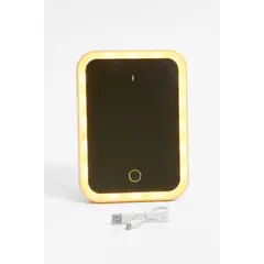 GENERICO - Espejo LED Táctil Portátil con Luz Regulable y Carga USB