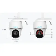 REOLINK - Cámara WiFi 4MP 4G LTE PT Recargable Panel Solar