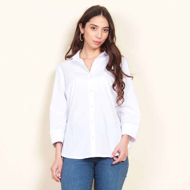 WADOS - BLUSA MANGA 3/4 SOLIDA CON BORDADO LUREX EN MANGAS
