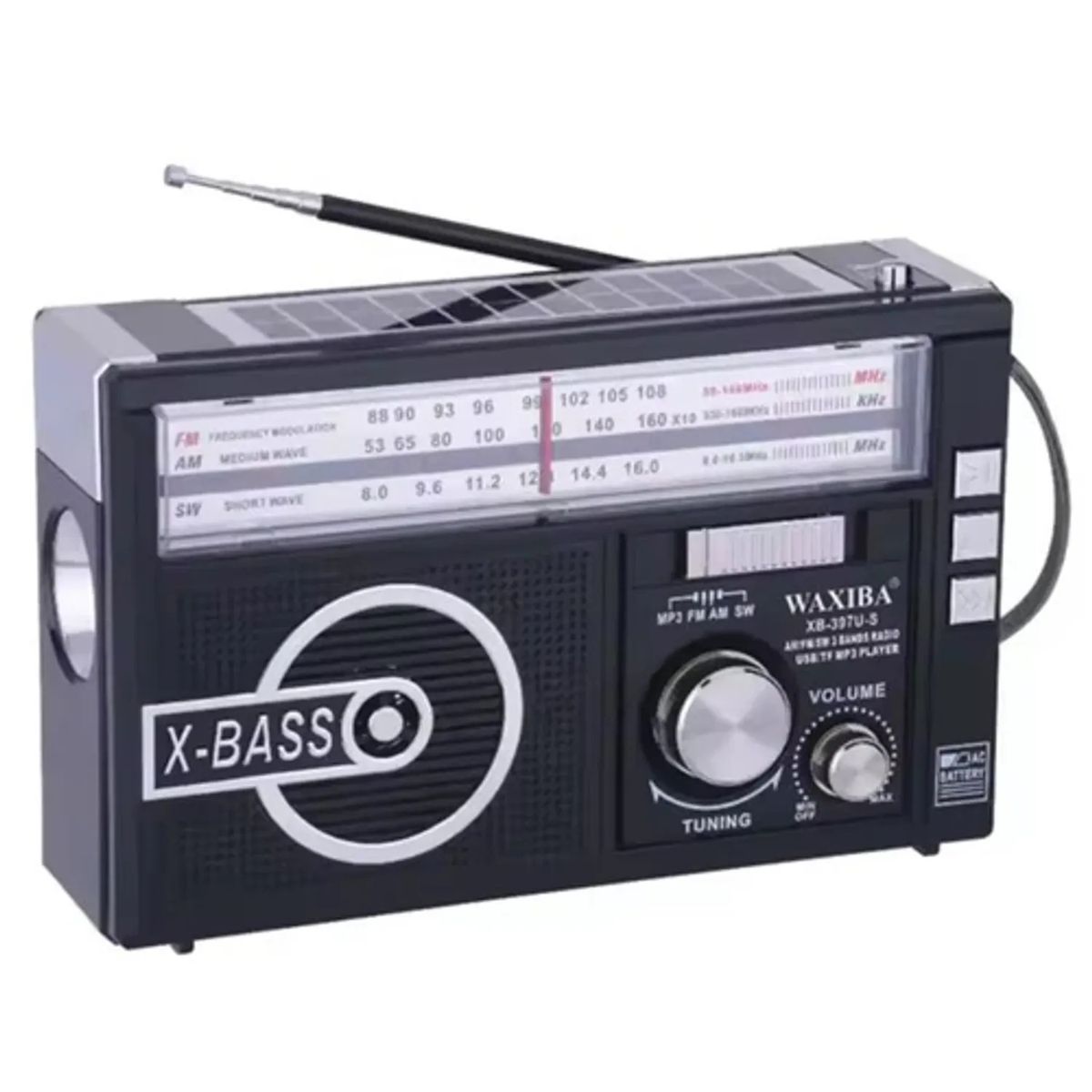 MOVI - Radio Portátil Recargable Solar + Linterna