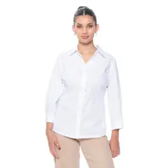 WADOS - BLUSA MANGA 3/4 ABOTONADA EN DELANTERO AON APLICACION DE FLORES