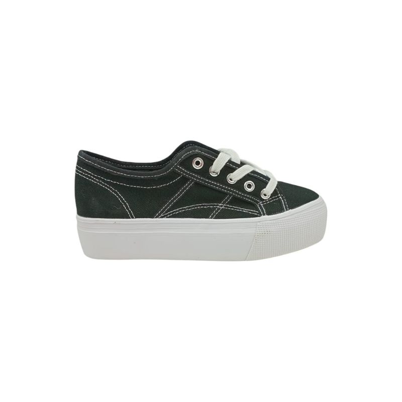 HERIEL - Zapatilla Negra Textil Mujer