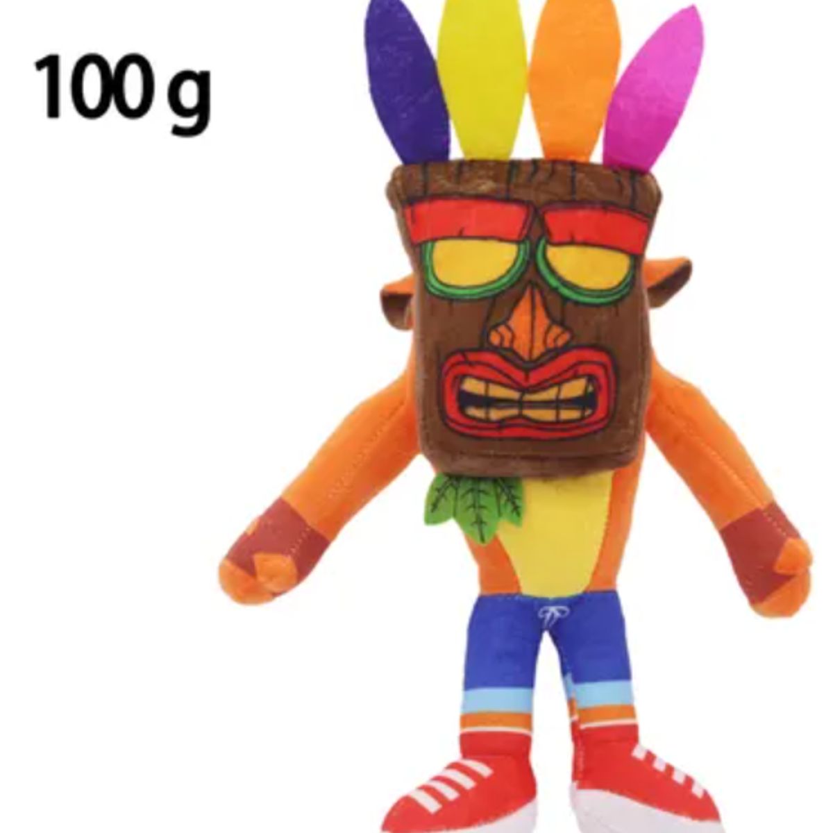 GENERICO - Peluche Crash Bandicoot Clásico 25 Cm Con Mascara Aku Aku