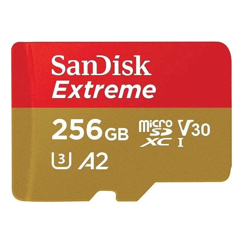 SANDISK - Tarjeta MicroSD 256GB Sandisk Extreme UHS-I U3 A2 Adaptador