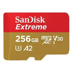 SANDISK - Tarjeta MicroSD 256GB Extreme UHS-I U3 A2 Adaptador