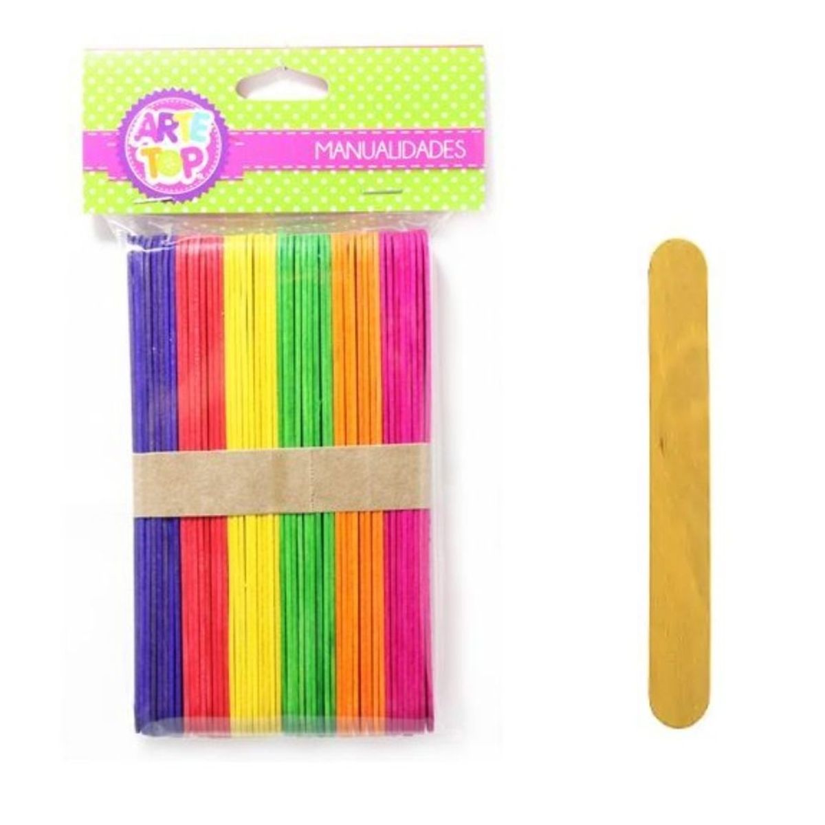 GENERICO - Set 50 palos de helado colores gruesos