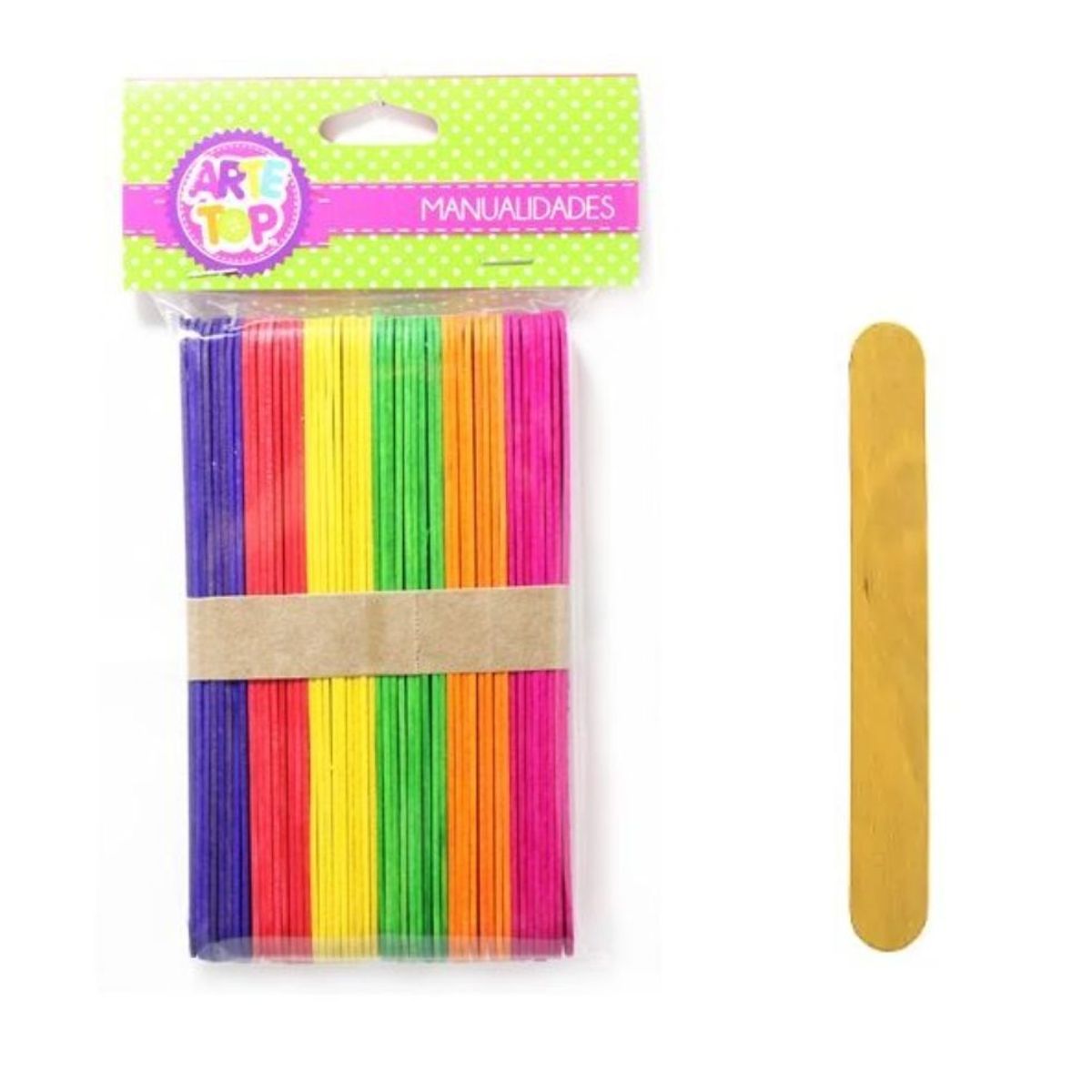 GENERICO - Set 50 palos de helado colores gruesos
