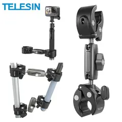 TELESIN - Doble Garra para Moto Bici Tubos con Cámaras GoPro y otras.