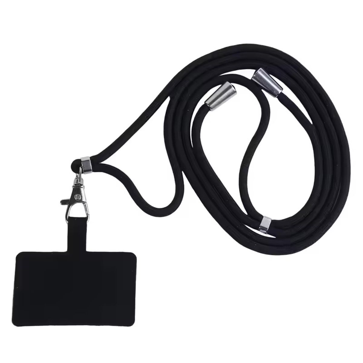 GENERICO - Colgante Para Carcasa Celular Universal Unicolor Cordón Ajustable Negr