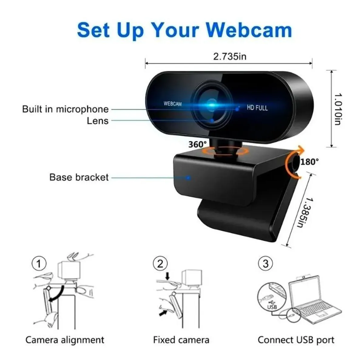 GENERICO - Webcam Hd 720p Con Microfono Incorporado Camara Hd