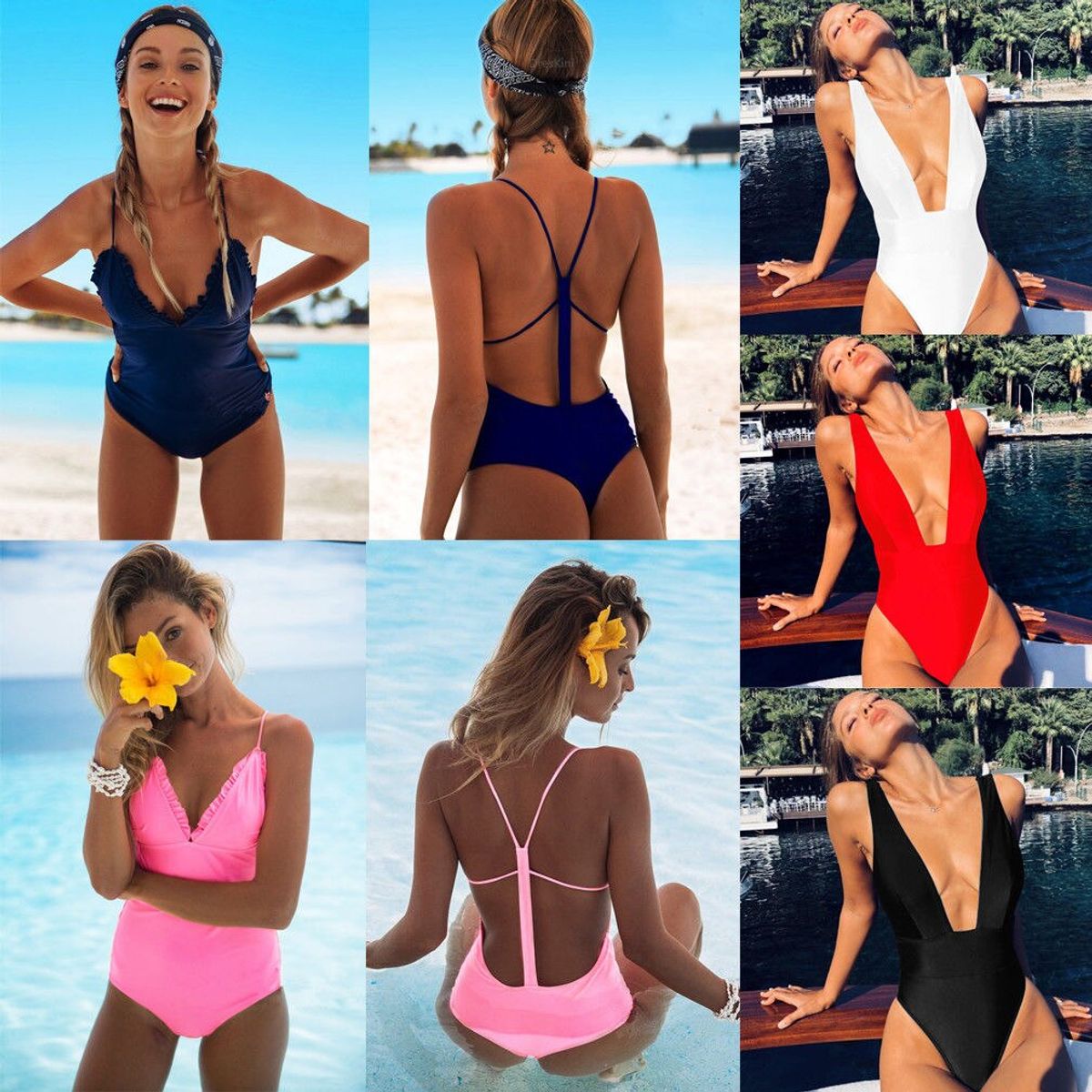 TIOZONEY - Traje de baño de mujer una pieza