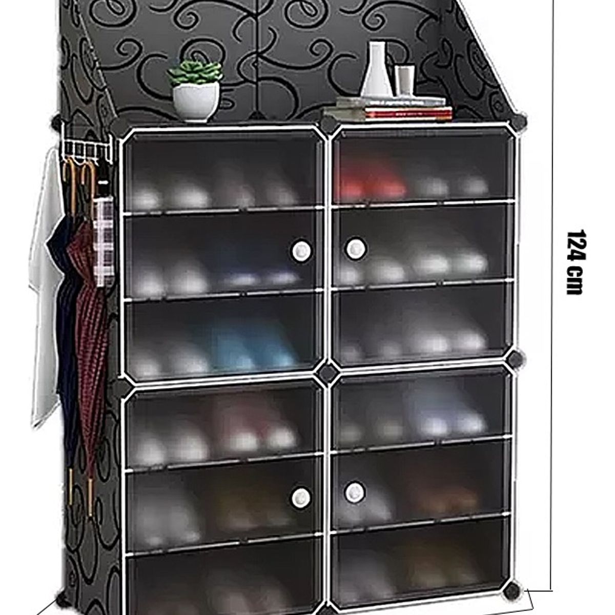 GENERICO - Zapatero Organizador 2 Filas Y 6 Pisos Estante Triangular