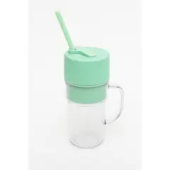 GENERICO - Licuadora Portátil con Vaso y Bombilla Reutilizable USB Recargable