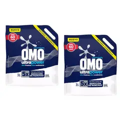OMO - Pack X2 Detergente Liquido Ultra Power 3l Rinde 60 Lavados