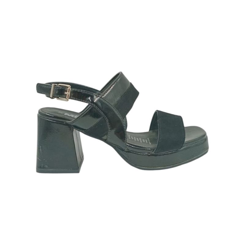 HERIEL - Sandalia Negra Taco Mujer.