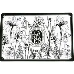 HOMESTAR - Limpiapié Blanco con Flores Negras 58x38 cm.
