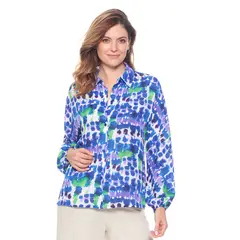 WADOS - BLUSA MANGA LARGA ESTAMPADA CUELLO CAMISERO