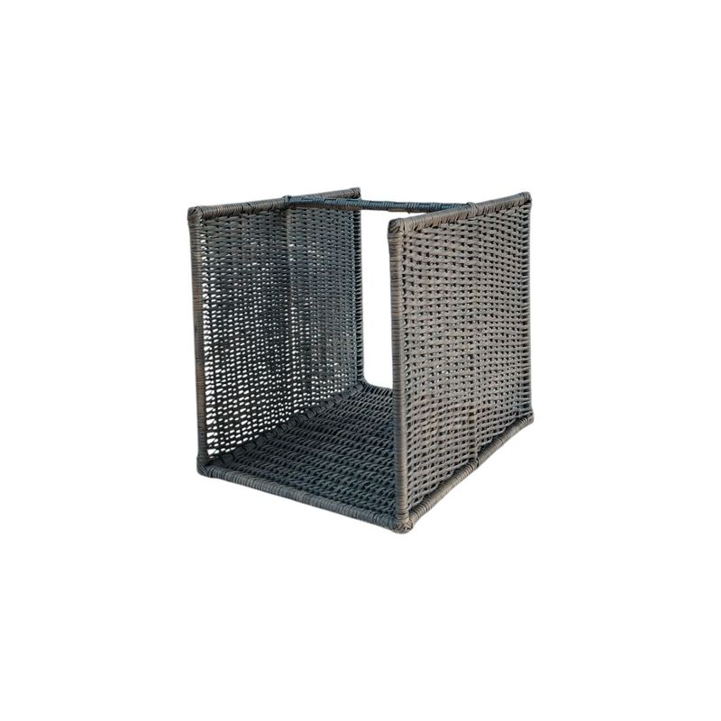 RUSTIC STYLE - Leñero de mimbre Octavio color gris